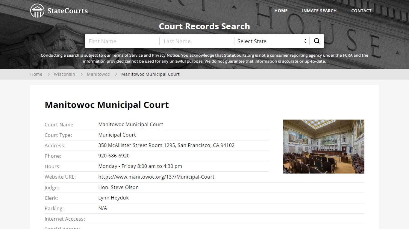 Manitowoc Municipal Court, Manitowoc County, WI - StateCourts