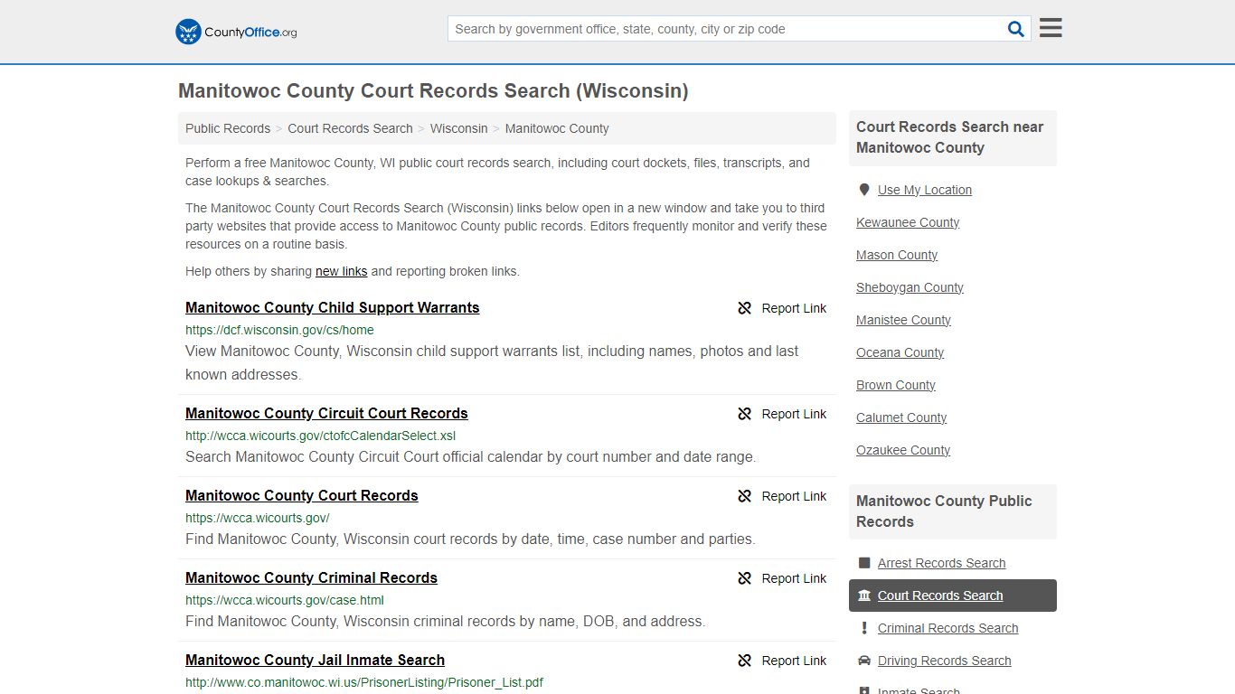 Manitowoc County Court Records Search (Wisconsin)